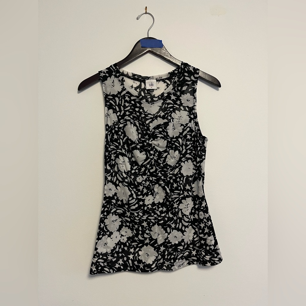 CAbi 6105 Floral Mesh Sleeveless Blouse